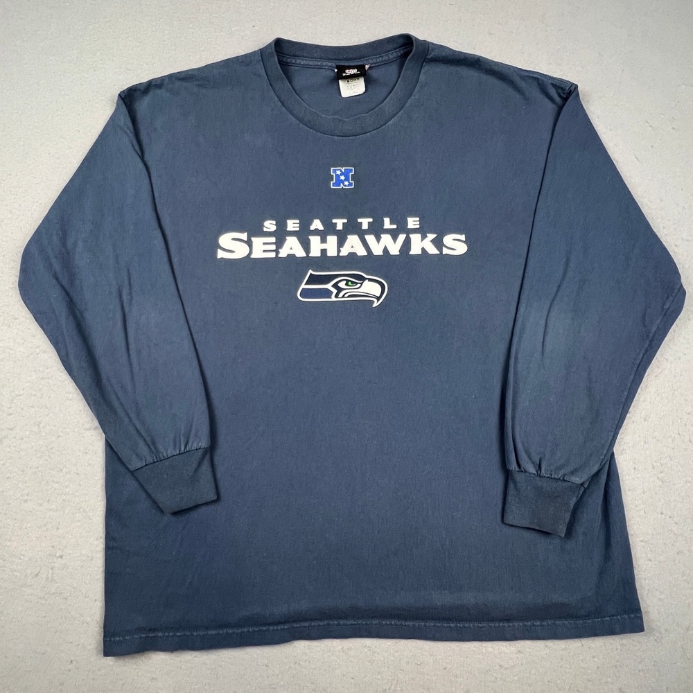 NFL Team Apparel Seattle Seahawks Shirt Mens XL Blue Long Sleeve Graphic Tee